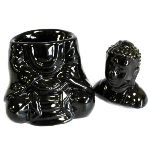 Kominek Zapachowy Siedzący Budda - Czarny