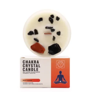 Świeca z Kamieniami – Czakra Korzenia (Root Chakra)