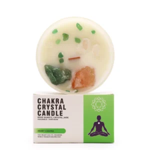 Świeca z Kamieniami – Czakra Serca (Heart Chakra)
