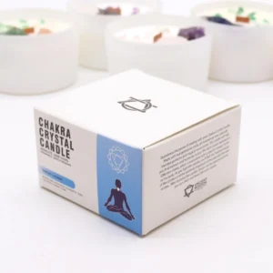 Świeca z Kamieniami – Czakra Gardła (Throat Chakra)