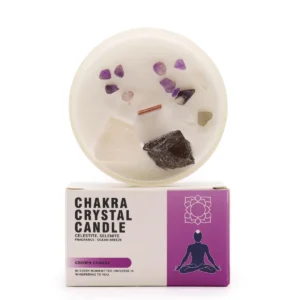 Świeca z Kamieniami – Czakra Korony (Crown Chakra)