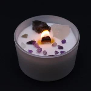 Świeca z Kamieniami – Czakra Korony (Crown Chakra)