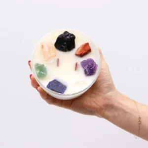 Świeca z Kamieniami – 7 Czakr (Seven Chakra Candle)